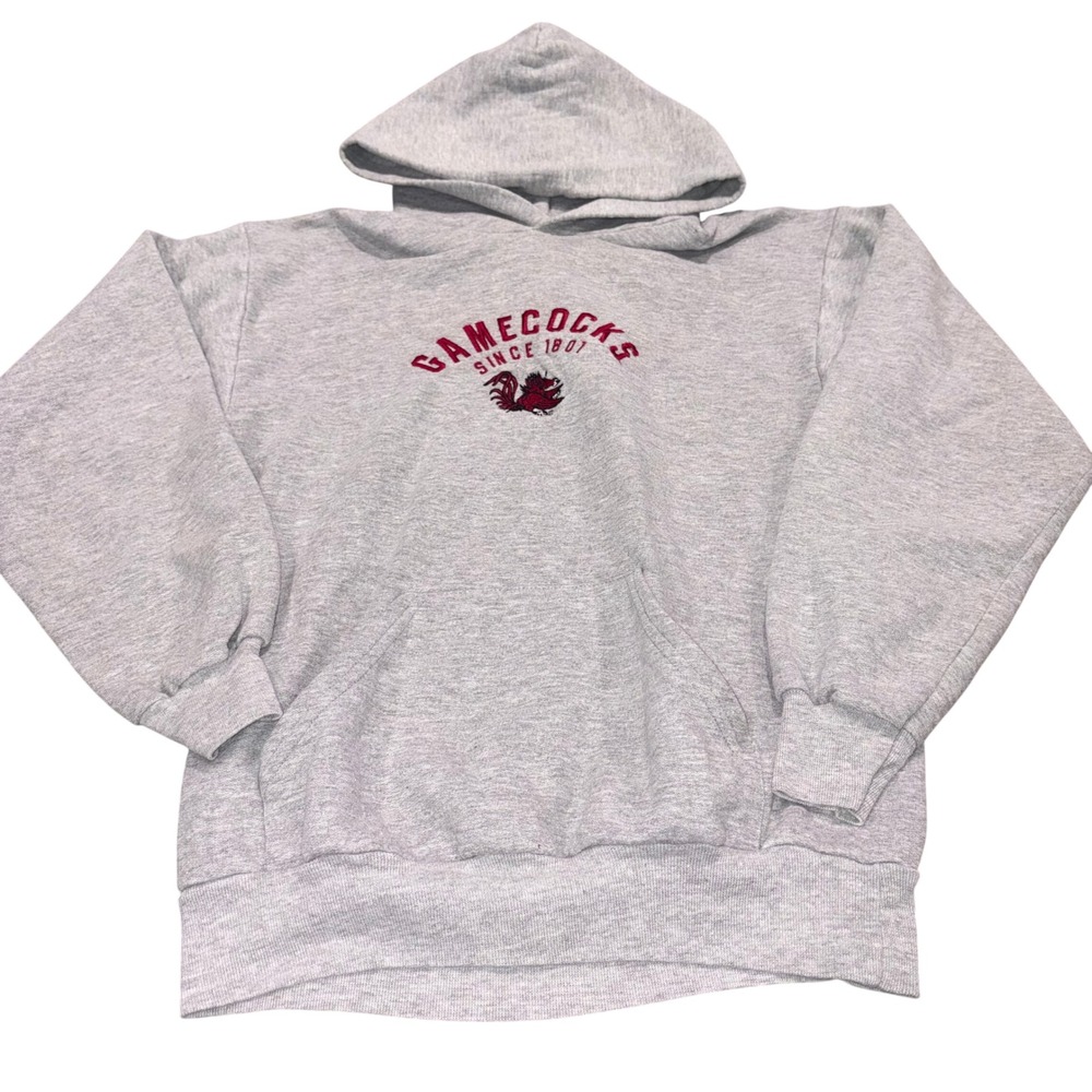 Vintage Gamecocks Hoodie Kids Youth XL Gray AS Sports South Carolina Sweatshirt